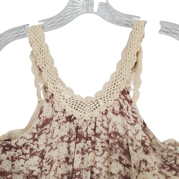 Forever 21 Sz M Dress Lace Trim Tank Floral Swing Beachy Country Cottage Flirty - Picture 9 of 9